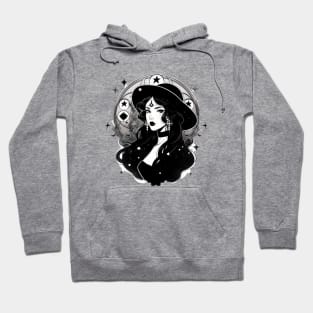 Black and White Witchy Girl Hoodie